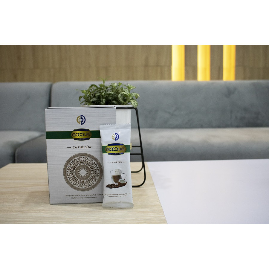 Hộp cà phê hòa tan GOODLIFE vị dừa 240gr (12 gói x 20g)