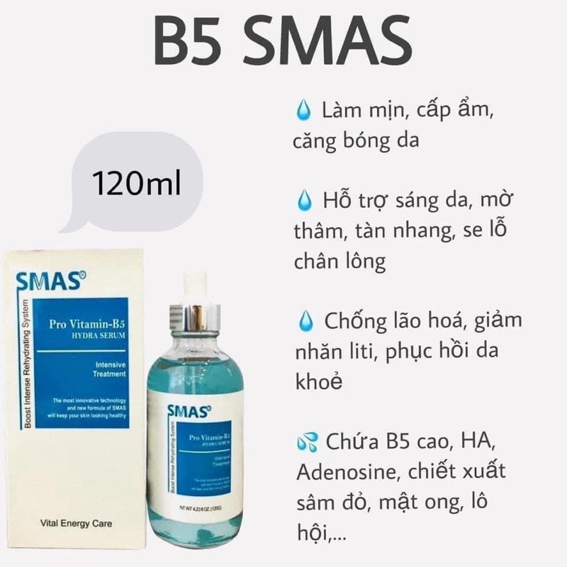 Tinh chất cấp ẩm SMAS Pro Vitamin B5 Hydra Serum 120ml
