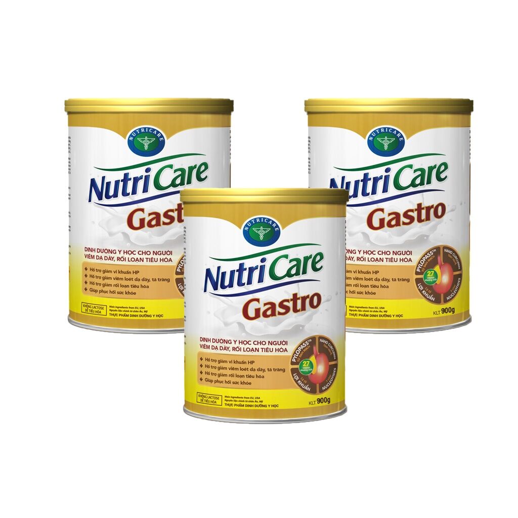 Sữa bột Nutricare Gastro lon 900g [Dinh dưỡng Y học dành cho người bệnh tiêu hóa]