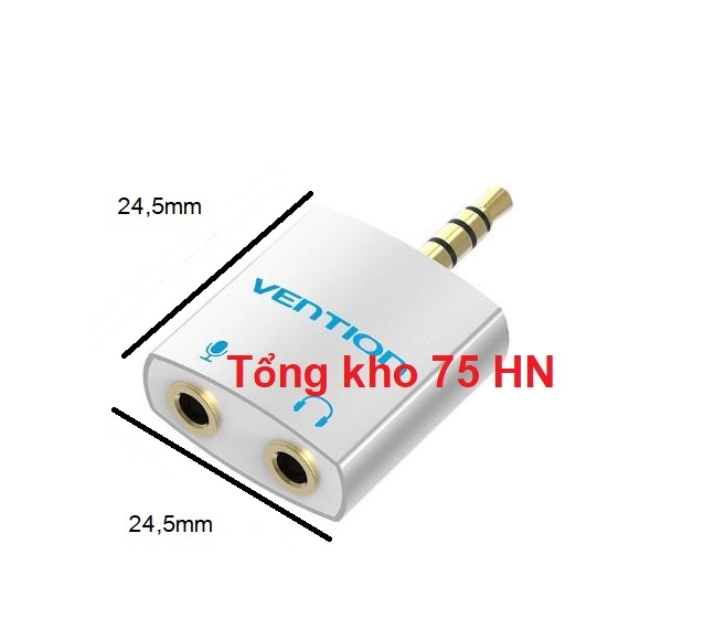 Bộ chia âm thanh 3.5mm ra 2 cổng chính hãng Vention