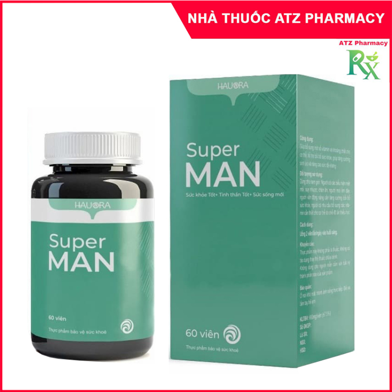Viên uống Hauora Super Man (Lọ 60 viên) bổ sung vitamin, tăng cường sức khỏe nam giới - atzpharmacy