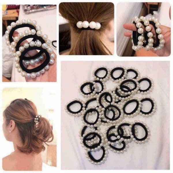 Set 2 Dây Thun Cột Tóc buộc tóc Đính hạt độc lạ siêu cute hot hit phong cách Hàn Quốc đẹp dễ thương cho bạn gái giá rẻ