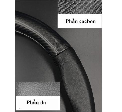 Bọc vô lăng carbon 4s cao cấp kèm logo Hãng