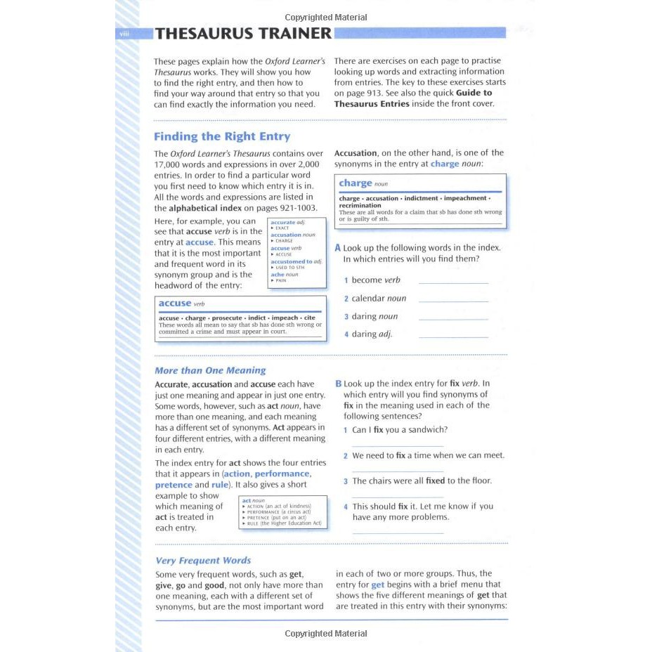 Từ Điển: Oxford Learner'S Thesaurus With Cd Room (Phiên Bản Anh - Anh)