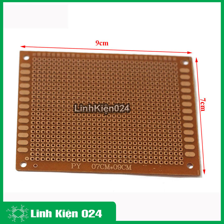 Bảng mạch đục lỗ sẵn pcb nâu kích thước 7x9cm