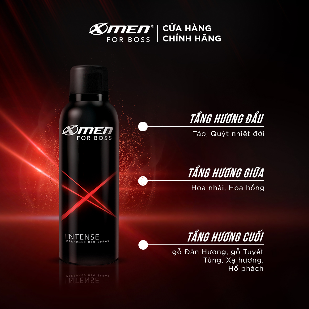 Combo 2 chai Xịt khử mùi X-Men for Boss Intense 150ml