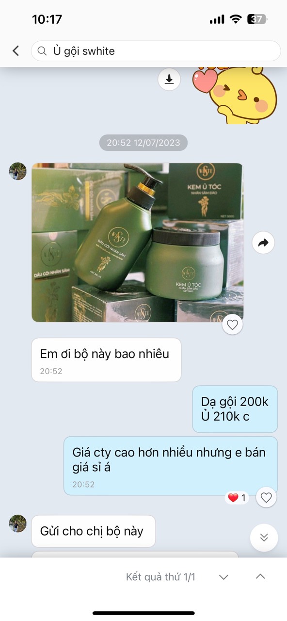 Combo Ủ Gội SWhite Nhân Sâm Đào