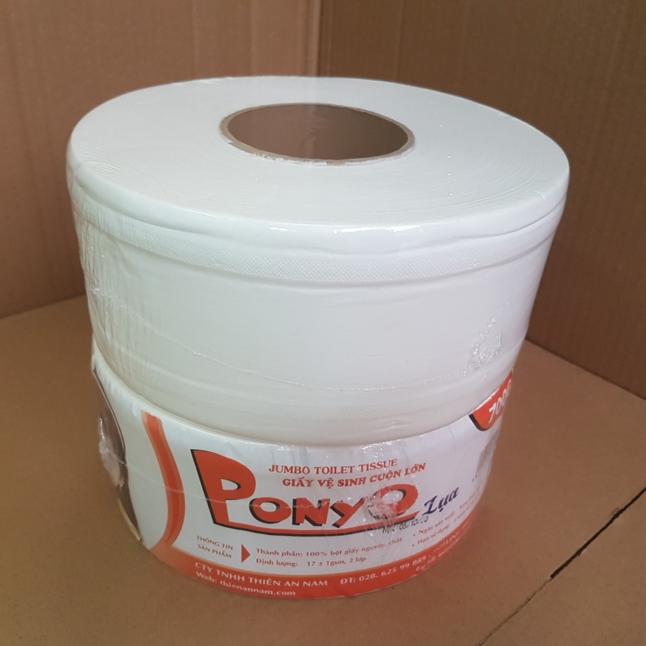 Combo 6 cuộn giấy vệ sinh cuộn lớn 700g Ponyo - Lụa