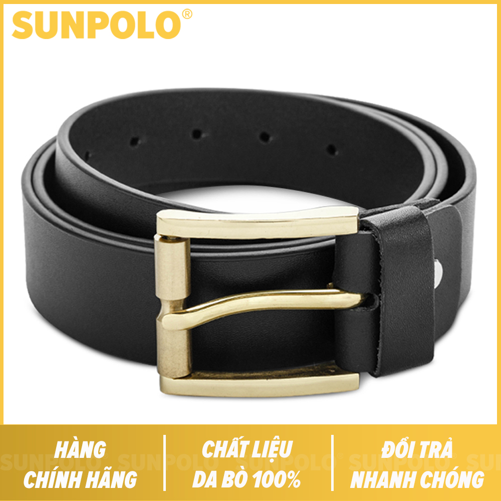 Thắt Lưng Nam Da Bò Khóa Đồng SUNPOLO BELT28