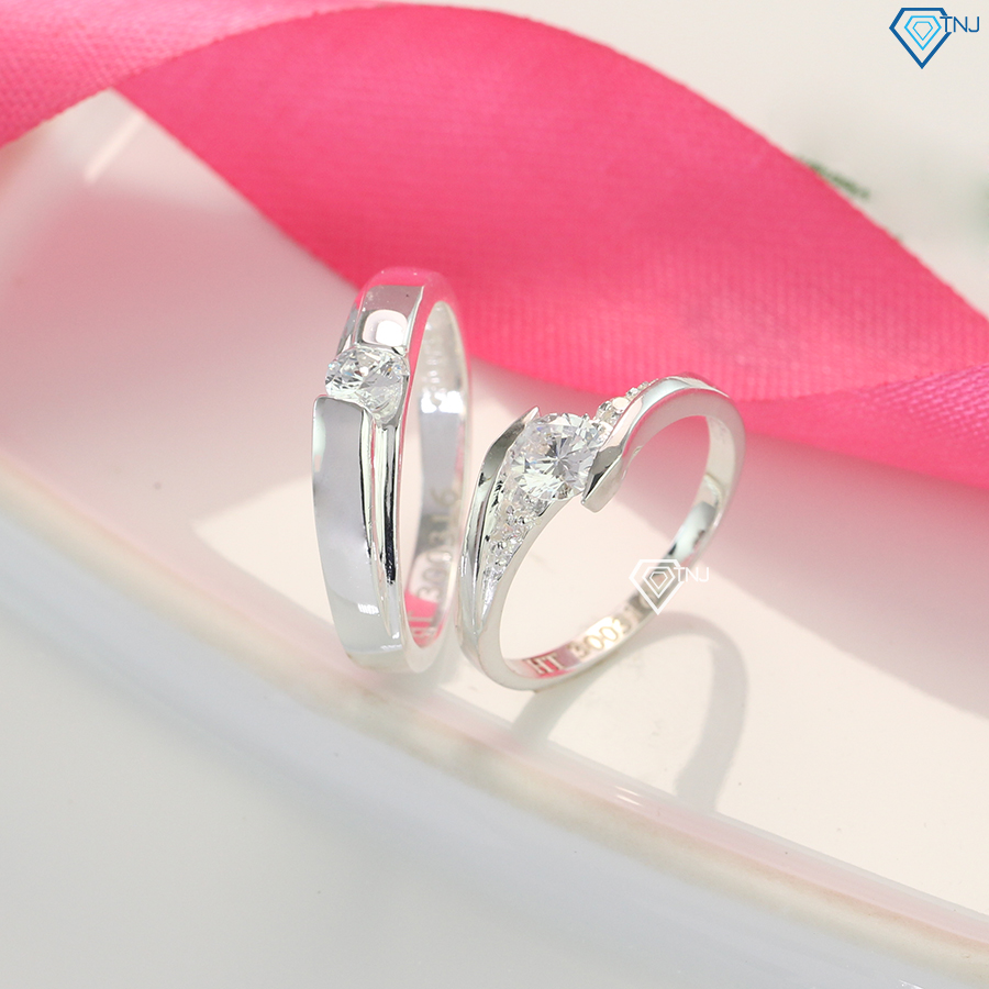 Nhẫn đôi bạc ta nam nữ đẹp khắc tên ND0048 - Trang Sức TNJ