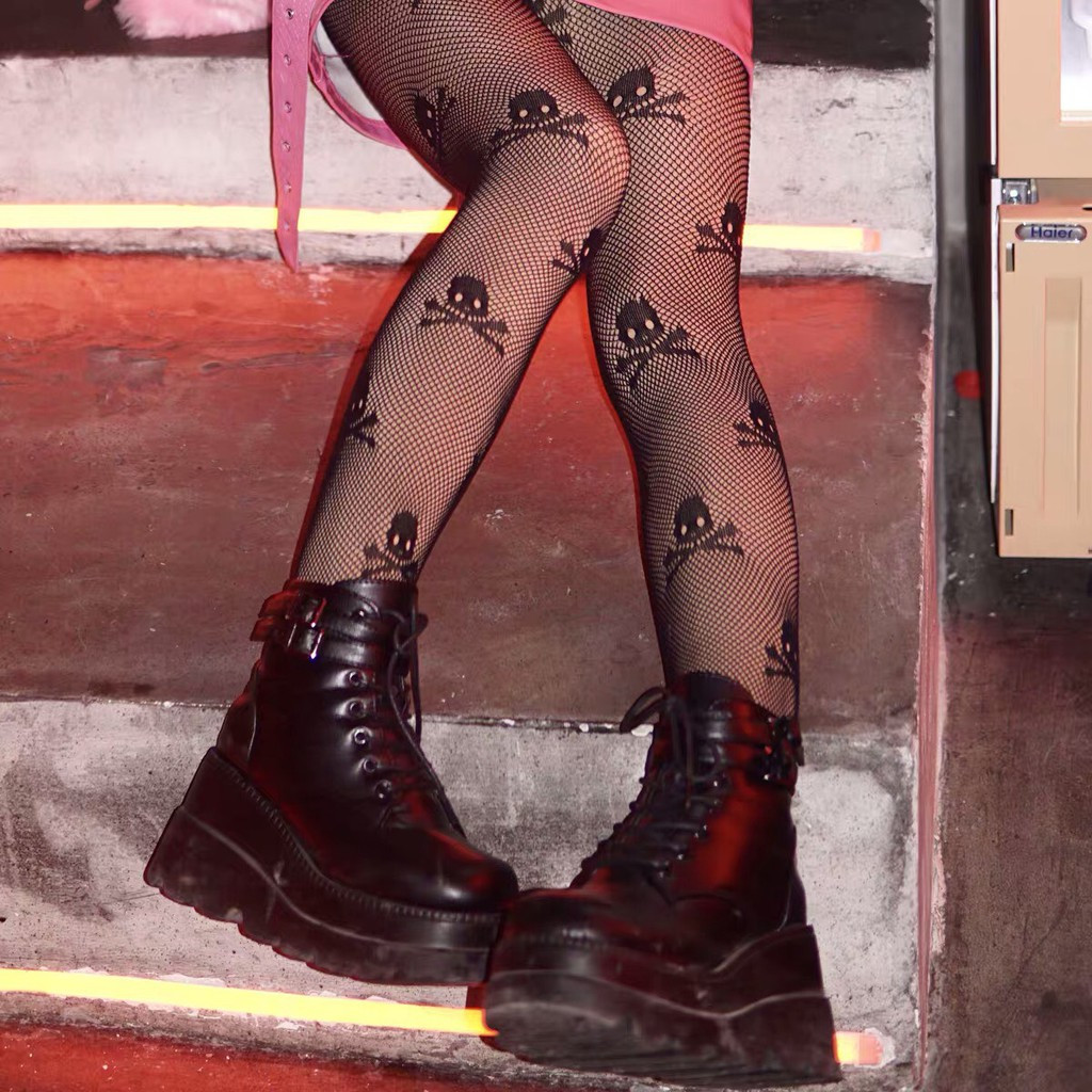 (FREESHIP - SẴN) GIÀY BOOTS HARAJUKU ROCK DARK - Giày Boots Đế Bánh Mì
