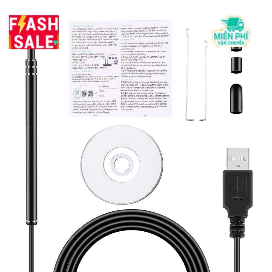 Camera nội soi mini USB kèm cây lấy ráy tai