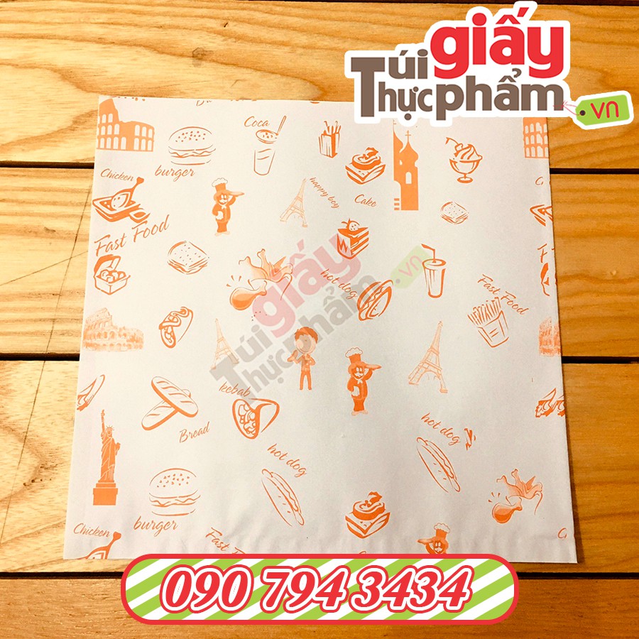[Giá gốc]1000 túi giấy Kebab (Fort - in sẵn)