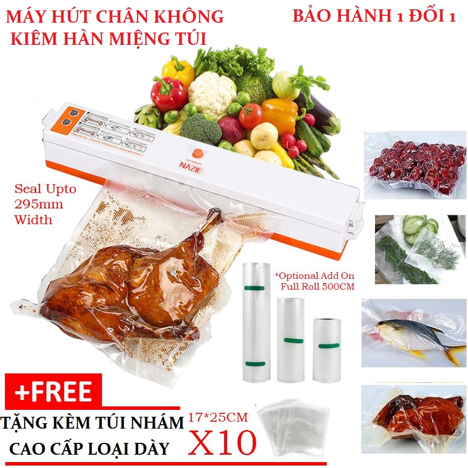 Máy hút chân không kiêm hàn miệng túi bảo quản thực phẩm +Tặng kèm 10 túi hút đa năng tiện dụng siêu giảm giá