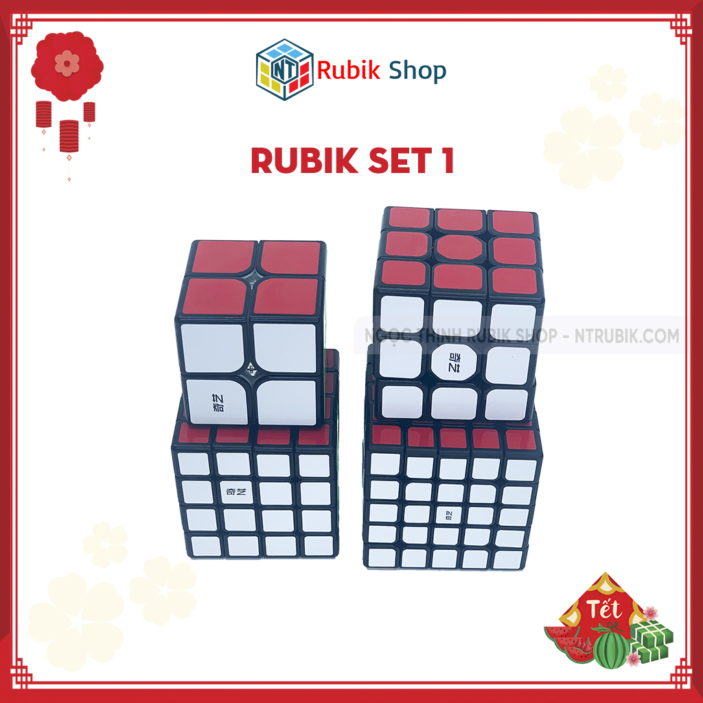 Set 1 /Combo 4 Rubik (Qidi 2x2Sailing 3x3Qiyuan 4x4 Qizheng 5x5)- QiYi Gift Box