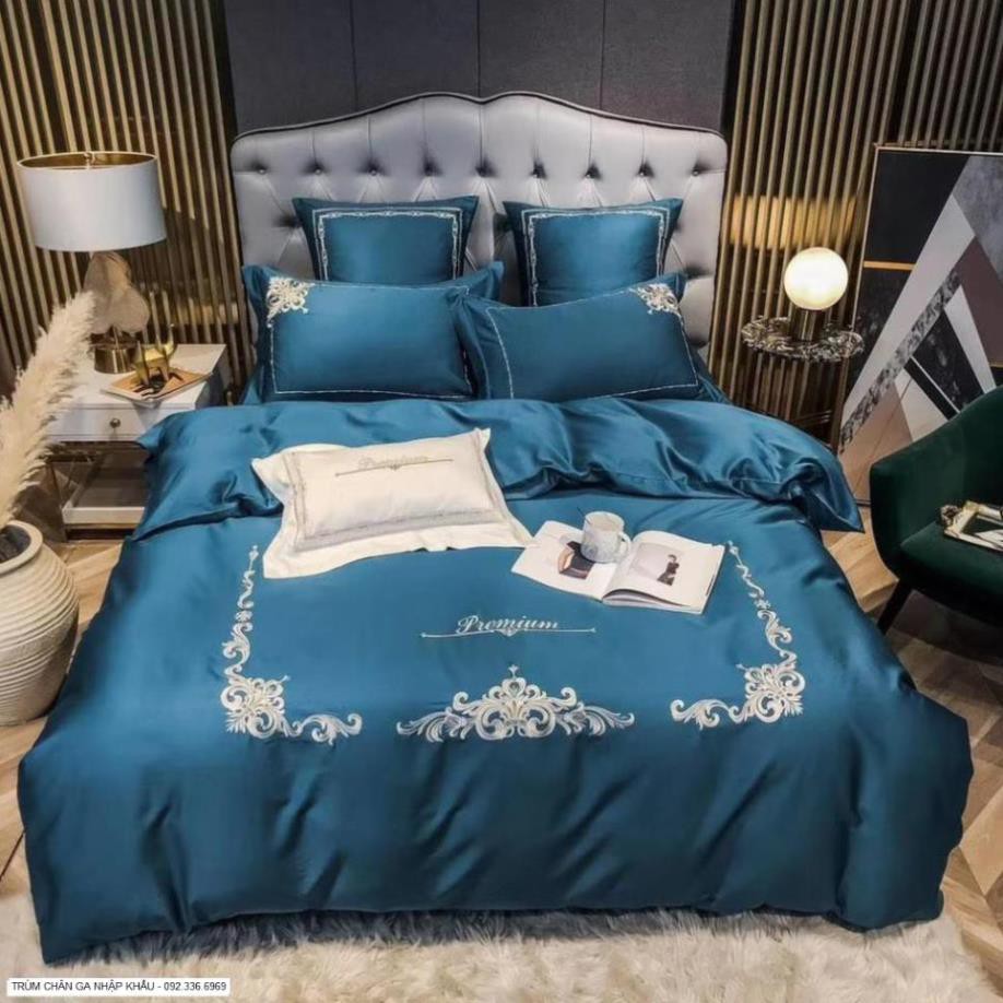 BỘ CHĂN GA GỐI LỤA TENCEL 60S THÊU TINH TẾ CAO CẤP