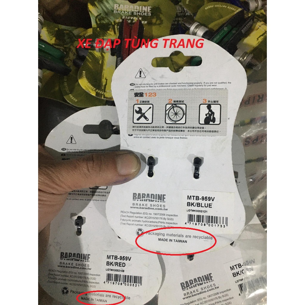 [FREESHIP MAX] Má phanh, gôm thắng phanh V xe đạp - MADE IN TAIWAN