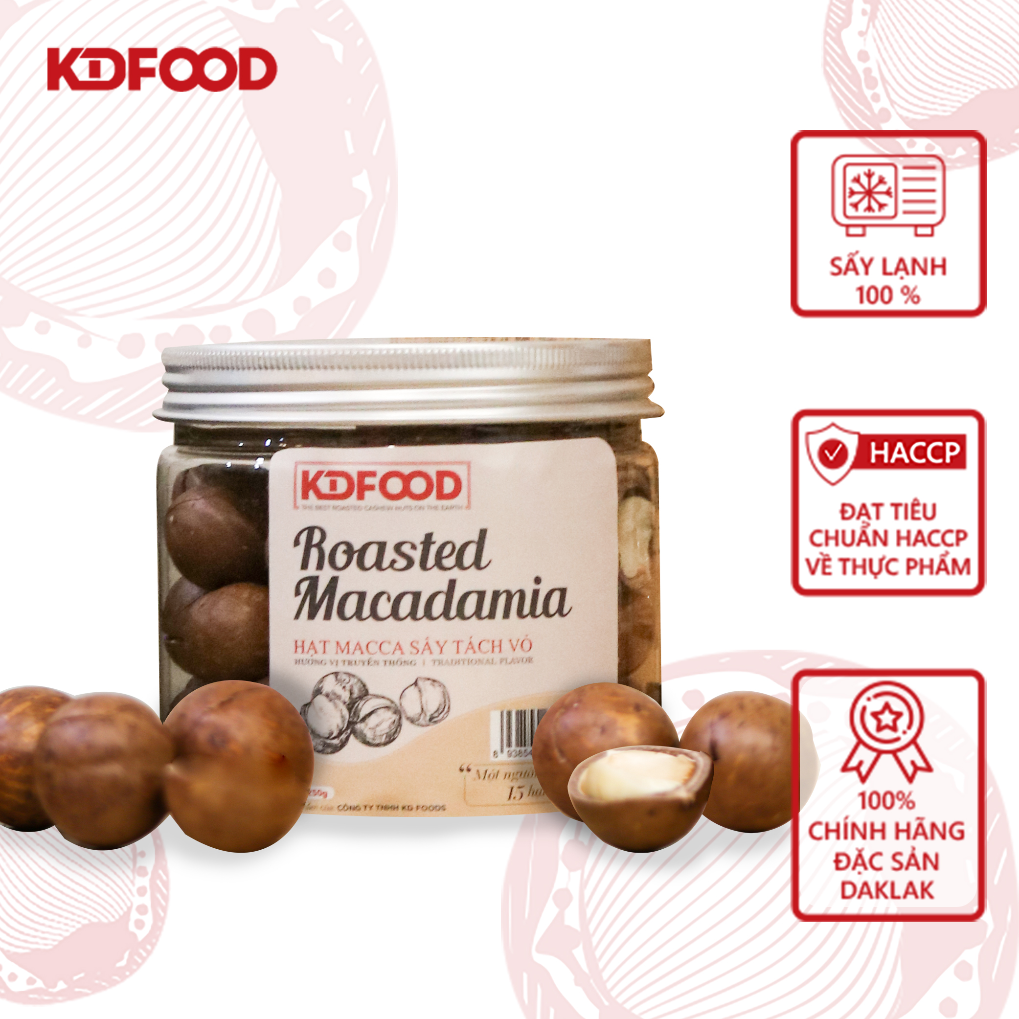 Hạt Mắc Ca Sạch ĐắkLắk - Macca Nứt Vỏ Tây Nguyên (250g/túi)