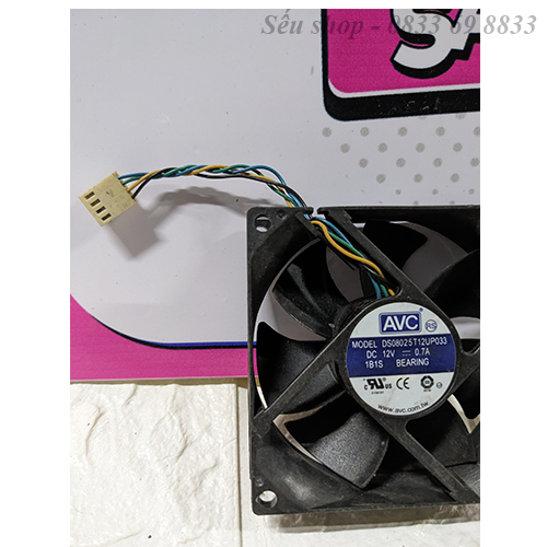 Fan - quạt tản nhiệt Avc 8cm 0.7a dày 2.5cm