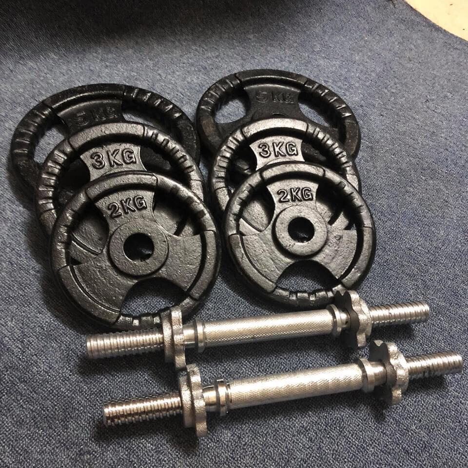 Combo 60Kg Tạ+ 2 Đòn Tay 45cm Dùng Siêu Bền