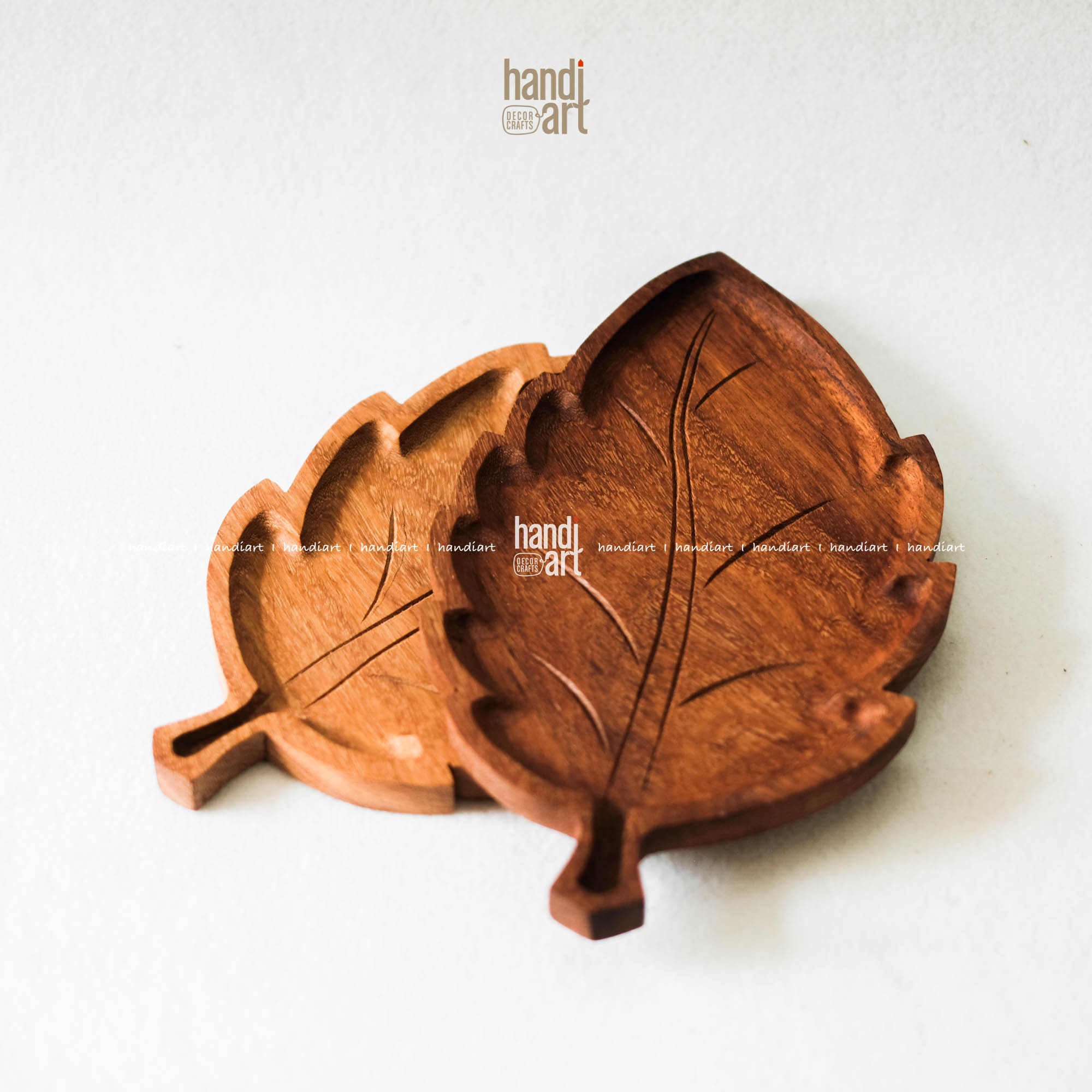 Tray red wood leaf pattern, wooden tray handmade