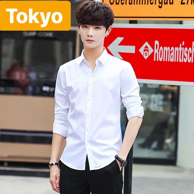 ÁO SƠ MI KATE LỤA NAM NHẬT BẢN CHỐNG NHĂN TRẮNG TRƠN TAKAMASE CAO CẤP -TOKYO FASHION
