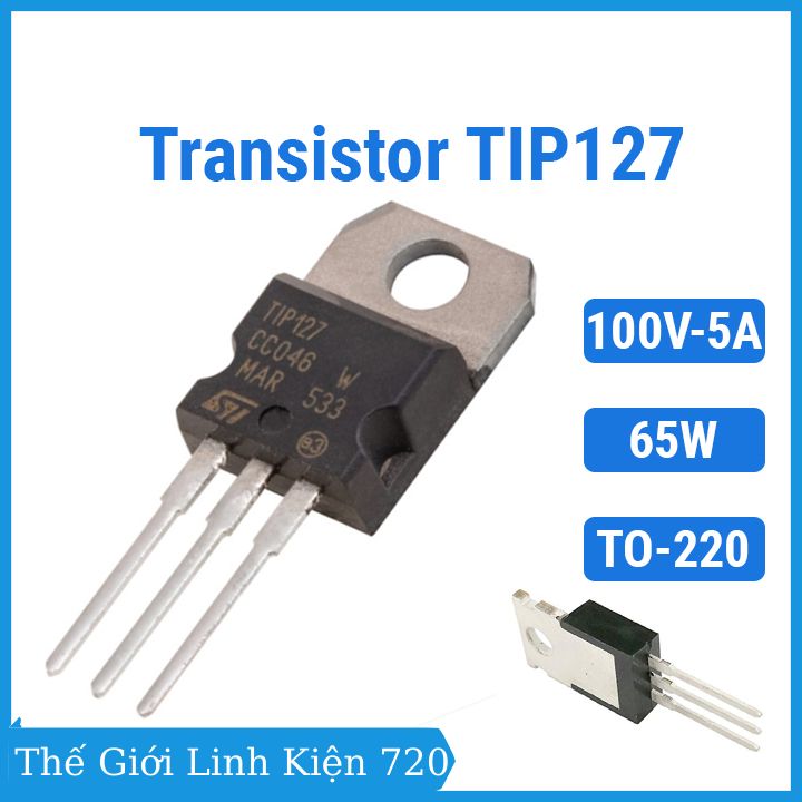 Tip127 to-220 transistor pnp 100v-5a công suất 65w