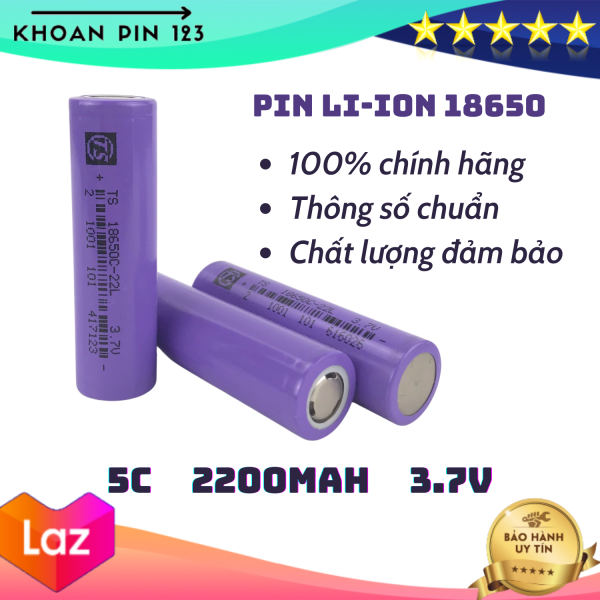Cell pin 18650 lithium li-ion TS 22L 5C chuẩn dung lượng (màu tím)
