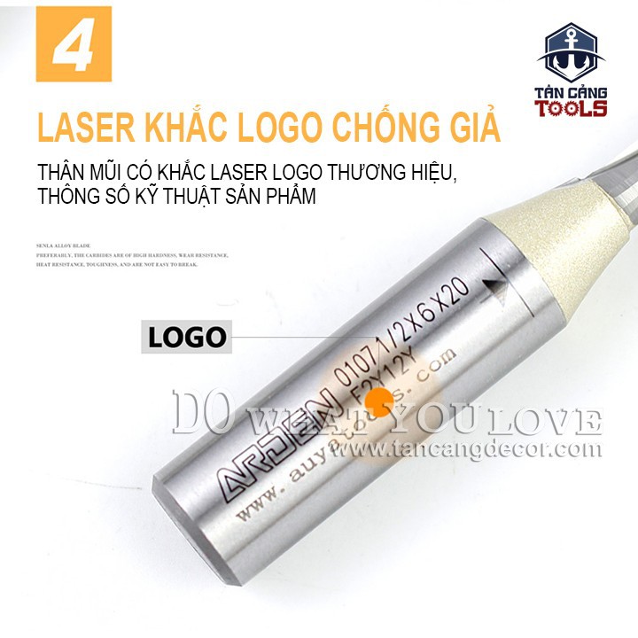 Mũi Router Móc Rãnh Arden 31.75 x 6.35mm Cốt 6.35 mm