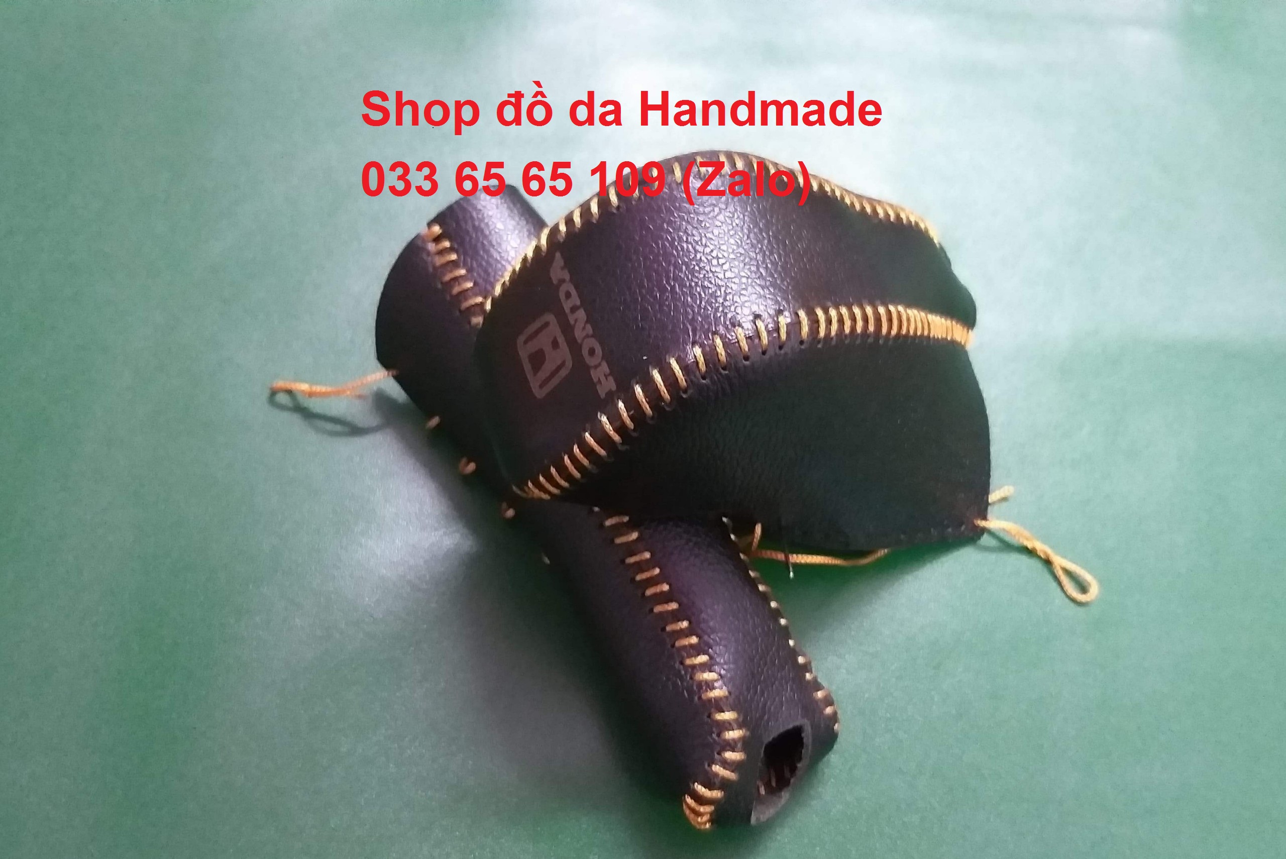 Bọc da cần số & phanh tay xe Honda city (AT) da bò thật