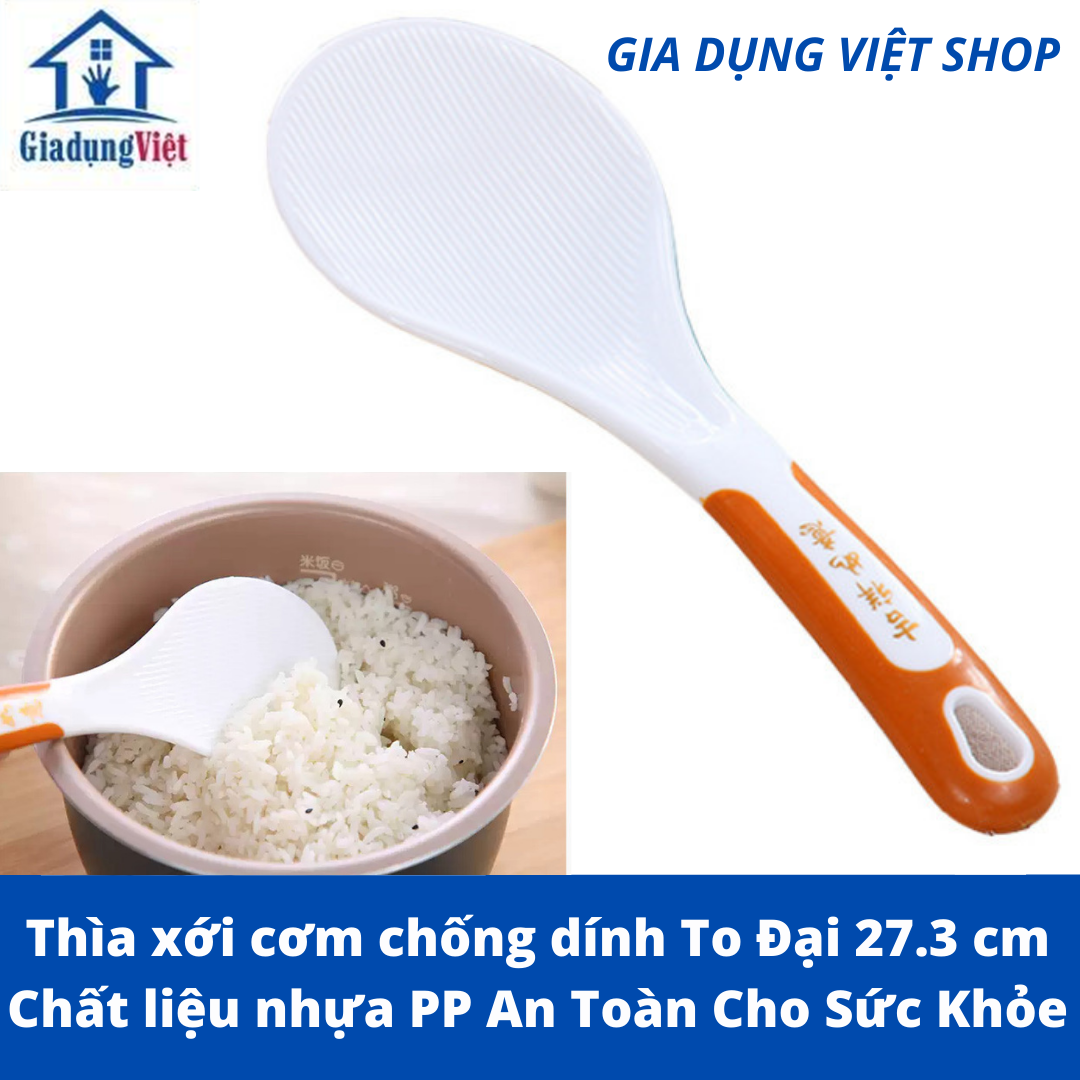 Thìa Xới Cơm, Vá Múc Cơm Chống Dính To Đại 27.3 cm Nhựa PP Cao Cấp