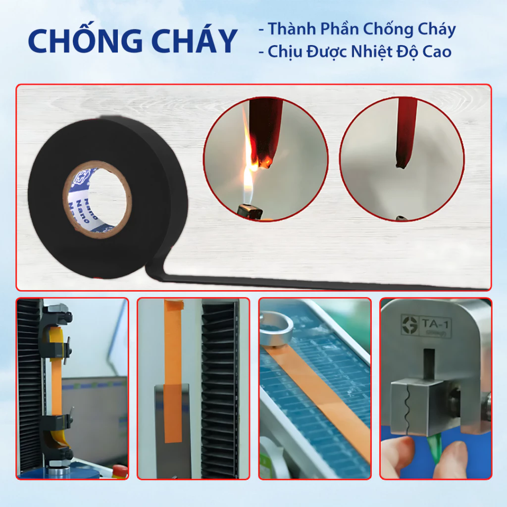 Băng Keo Điện Nano ĐEN, Băng Keo Đen Cách Điện, Co Giãn Và Siêu Dai, Độ Bám Dính Tốt