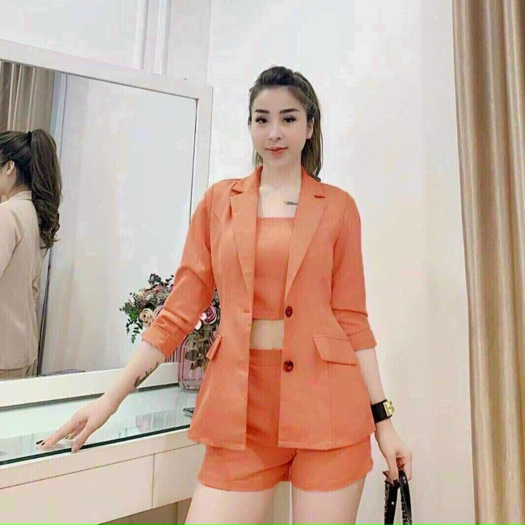 [Hàng Cao Cấp SALE ] ĐỒ NỮ - SÉT VETS 3 MÓN NÚT CÀI CAO CẤP