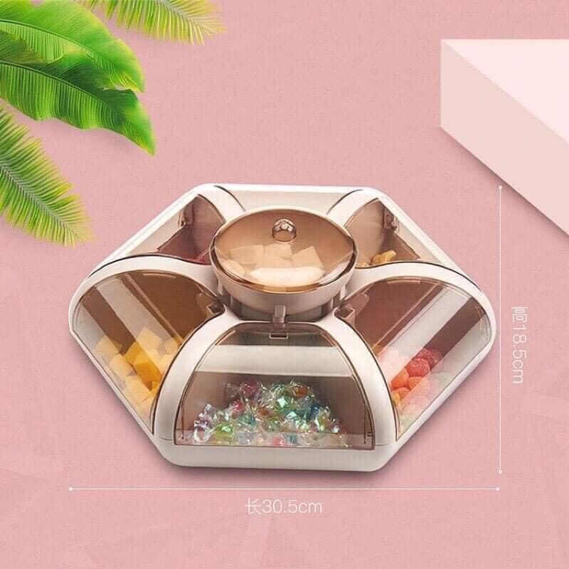 Khay mứt đựng bánh kẹo Tết 6 cánh
