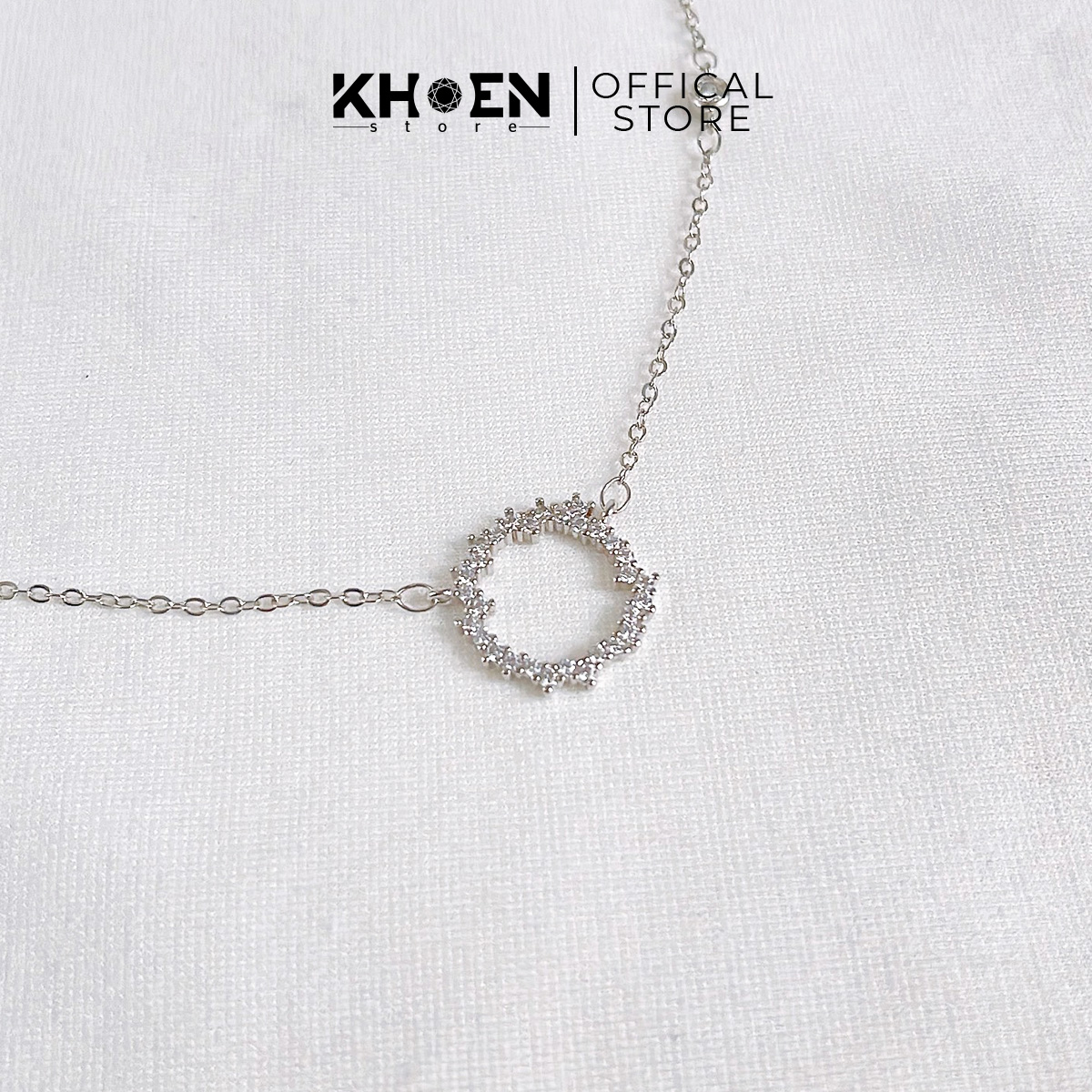 (1 Chiếc) Vòng cổ tròn đá zircon - Khoen Store