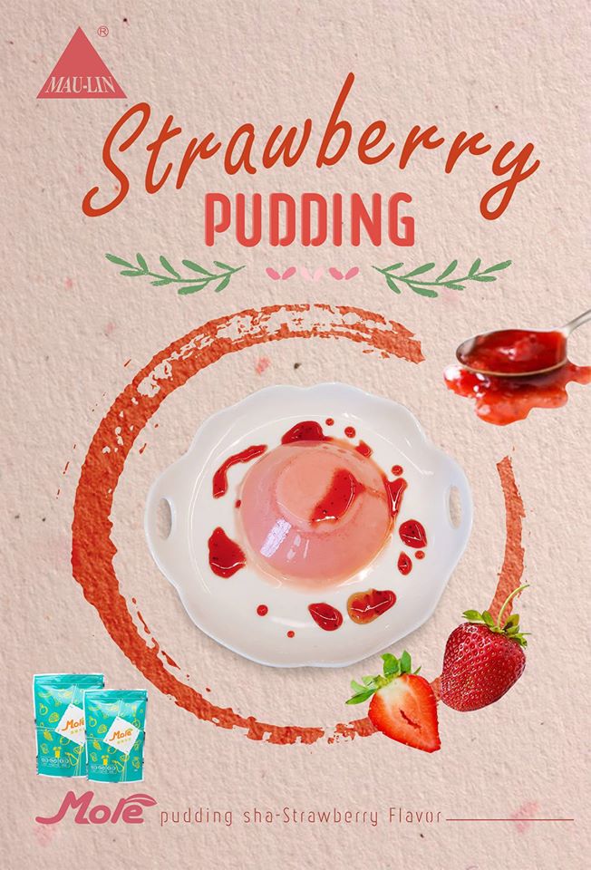Bột Pudding Dâu Tây More / Bột plan dâu tây / Bột Plan Đài Loan / Bột More Gói 1Kg