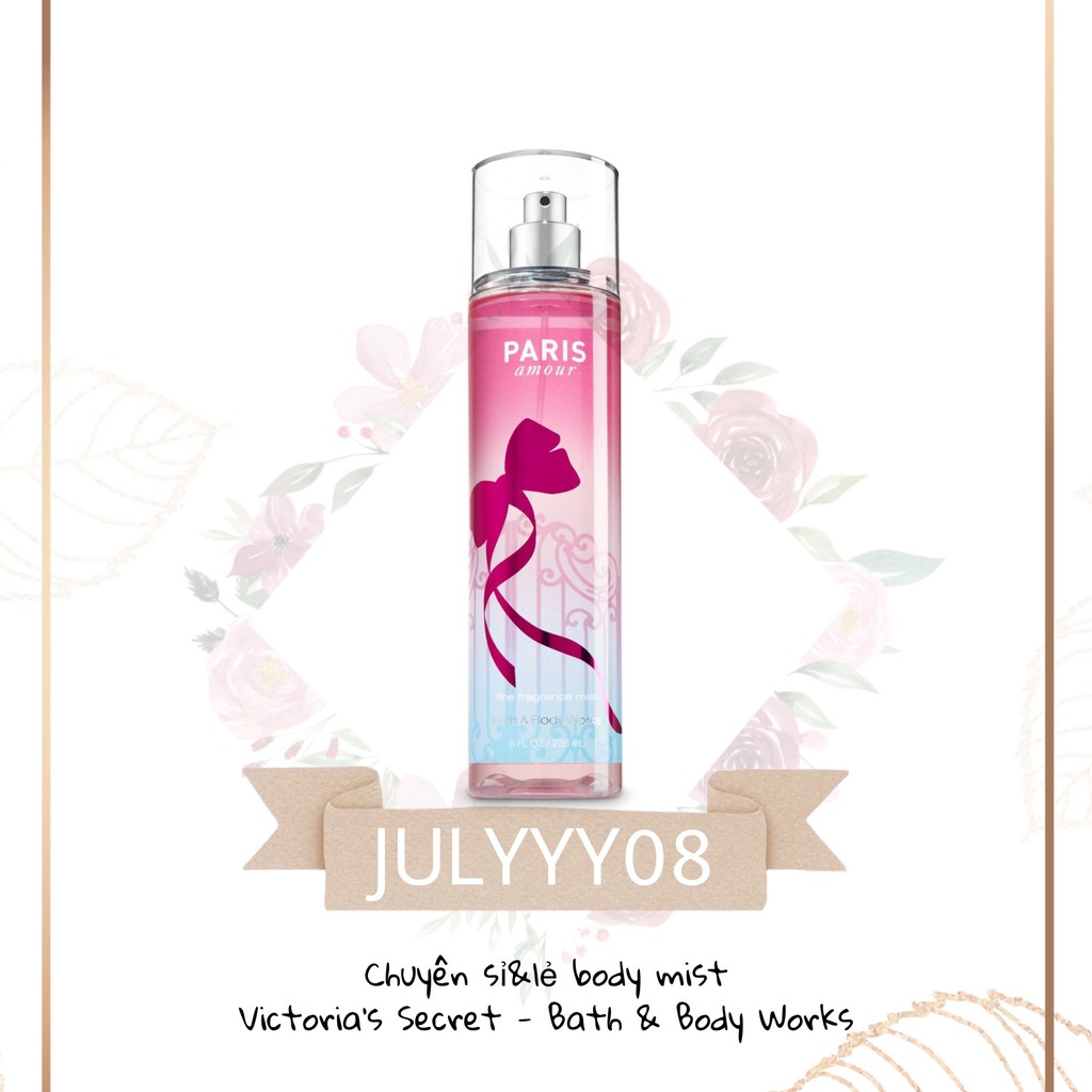 Xịt thơm toàn thân bath and body works - paris amour +jɥƚÿ08+
