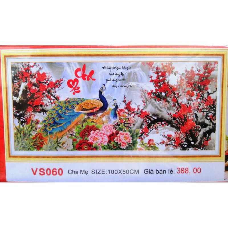 Tranh đính đá Cha Mẹ Vs060 chưa đính