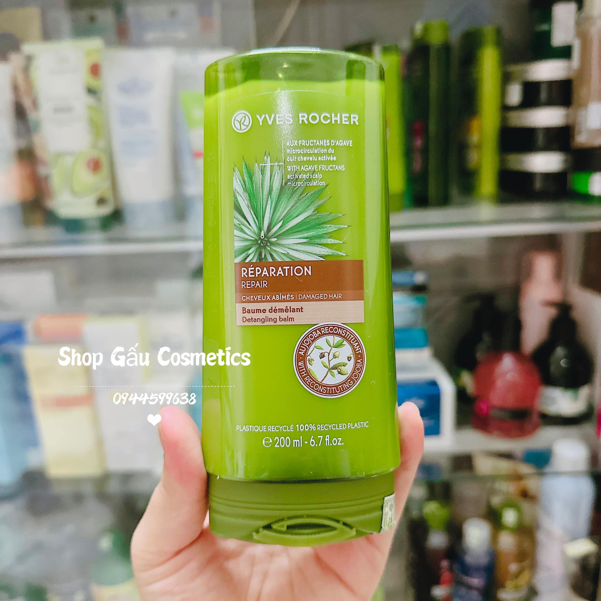 Dầu xả phục hồi hư tổn tóc yves rocher repair detangling balm conditioner 200ml.