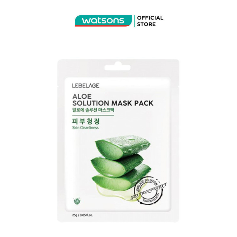 Mặt Nạ Lebelage Aloe Solution Mask Pack Skin Cleanliness Chiết Xuất Nha Đam 25g nhập khẩu