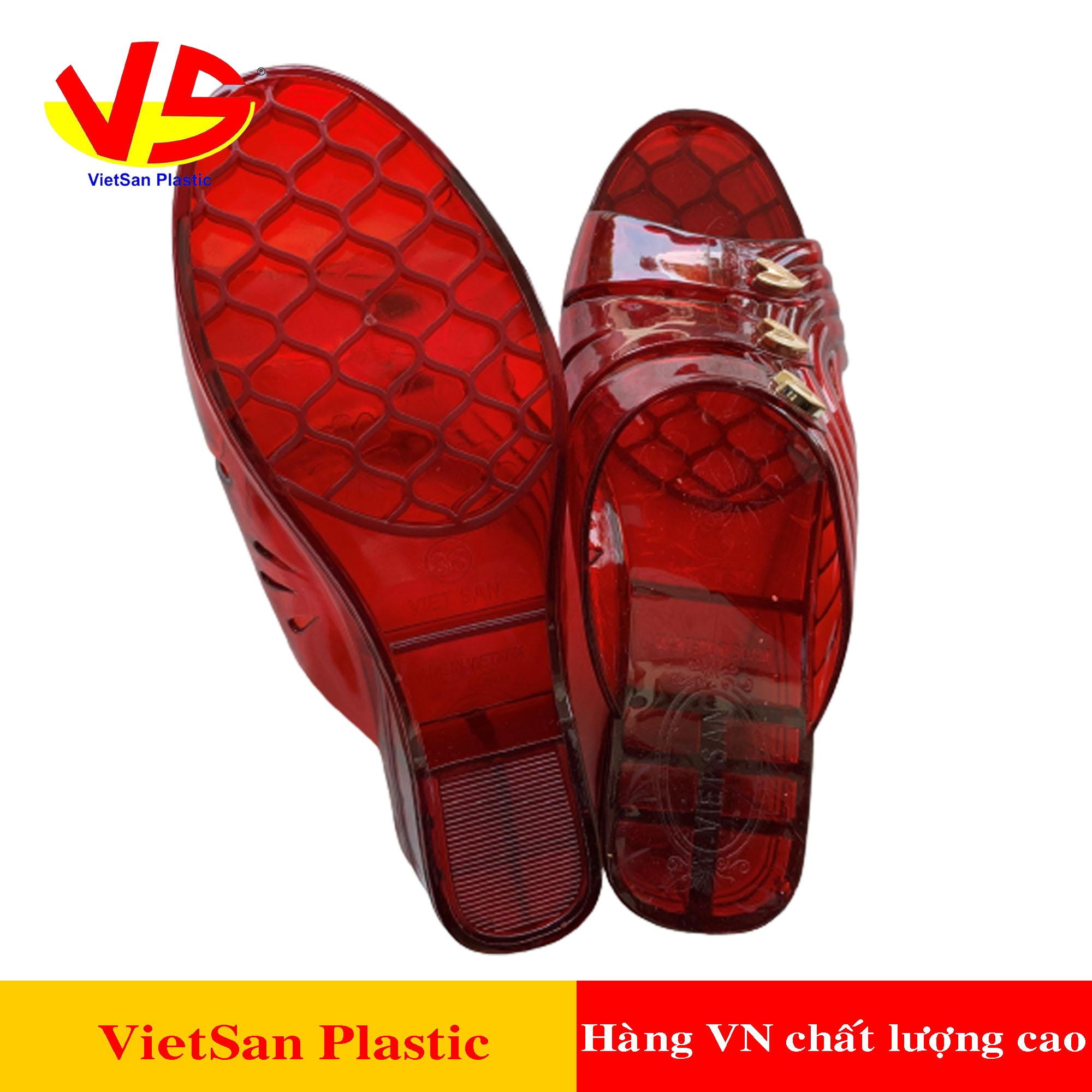 Dép cao gót nữ nhựa nguyên chất