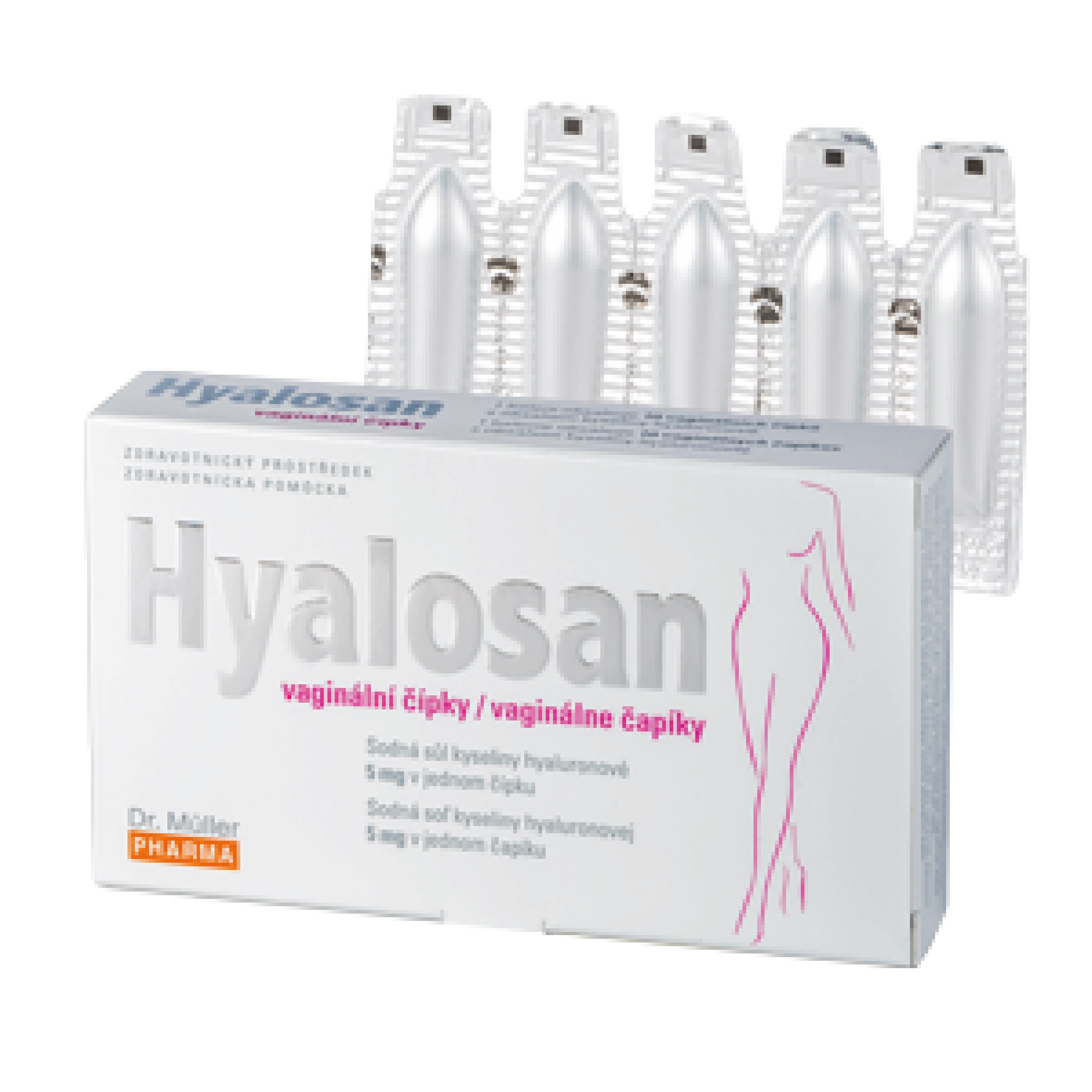 Viên đặt giảm khô vùng kín - Hyalosan vaginal suppositories (Hộp 2 vỉ x 5 viên)