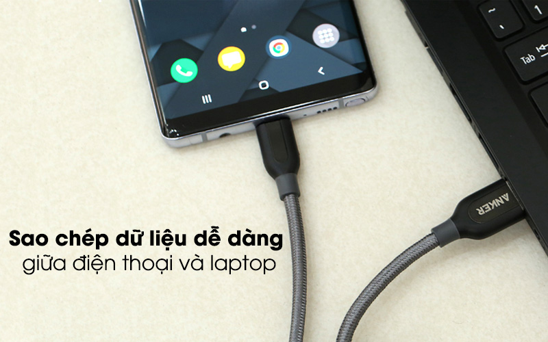 Cáp Type C 0.9m Anker PowerLine+ A8168 Xám ( Likenew )