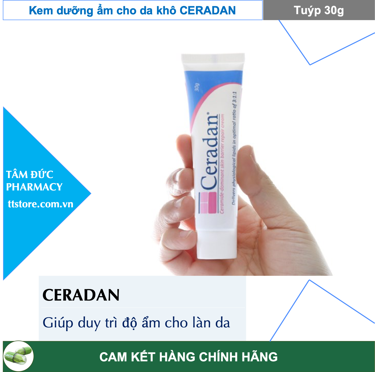 CERADAN [Tuýp 30gr] - Kem dưỡng ẩm dành cho da khô