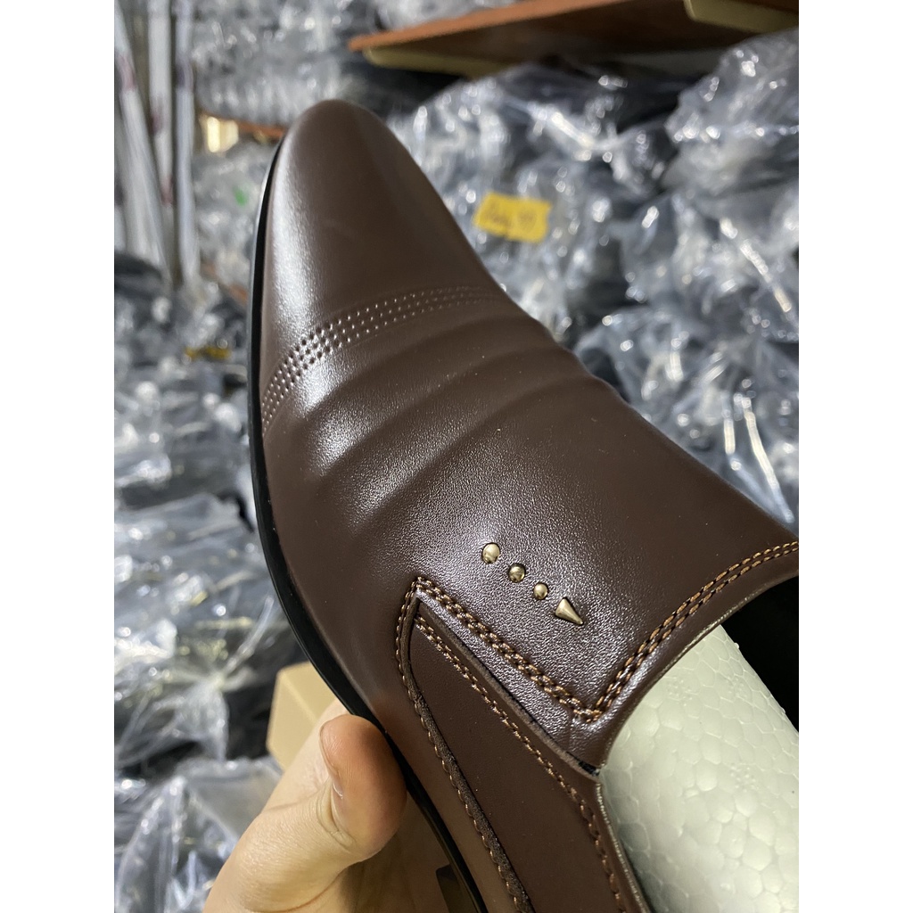 Giày tây nam da cao cấp tăng chiều cao 6-7cm đế cao su nguyên tấm chống trơn