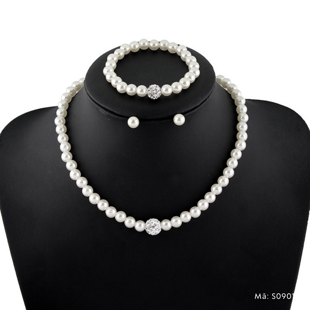 Set vòng cổ Choker đá, Khuyên tai nữ hạt hoa đá dự tiệc Trang sức Ciao Amor - MS0897