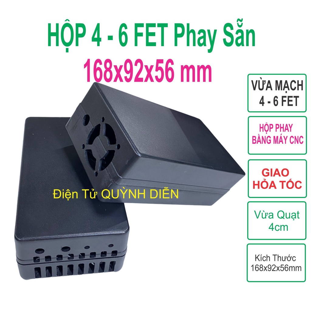 Hộp nhựa 4 fet 6 fet 168x92x56mm khoan sẳn phay cnc combo 10 cái dùng lắp mạch điện - điện tử quỳnh diễn