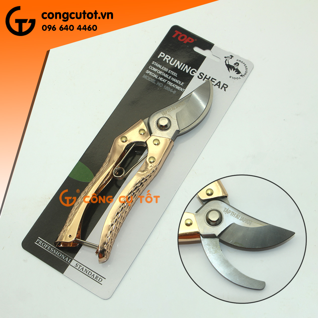 Kéo cắt cành cán đồng 200mm TOP 1504-8