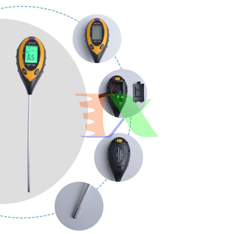 PH meter electronic, instrument pH meter soil 4 in 1, pH test strips, độ ẩm, light, temperature