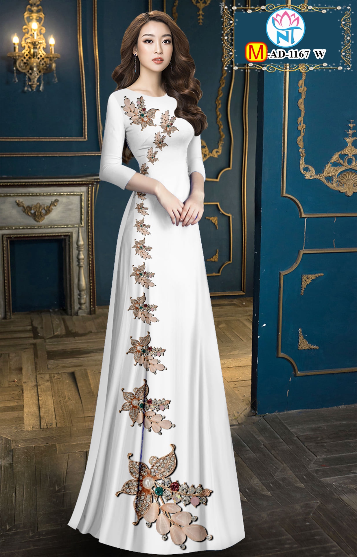 Vải áo dài 3D - M 1167